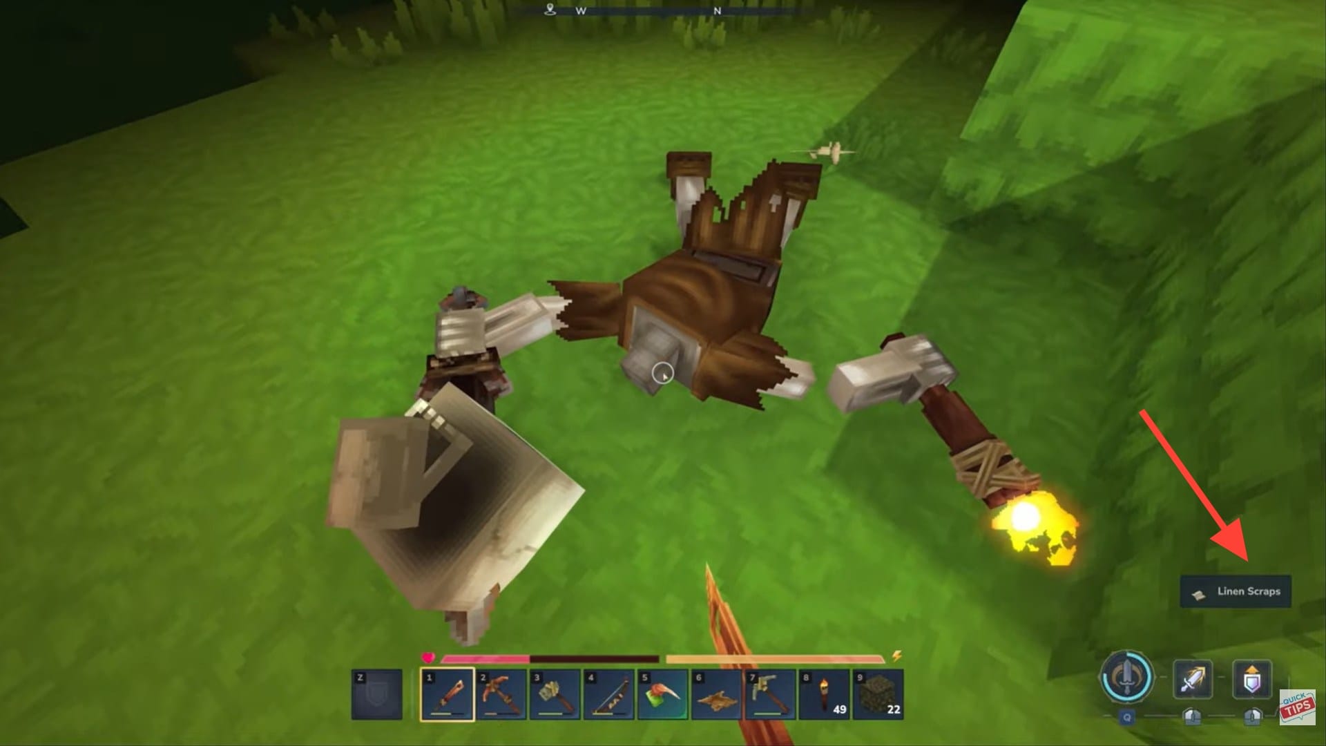 Clear open areas for Linen Scraps (Image credit: Hypixel Studios / Via: YouTube - Quick Tips)