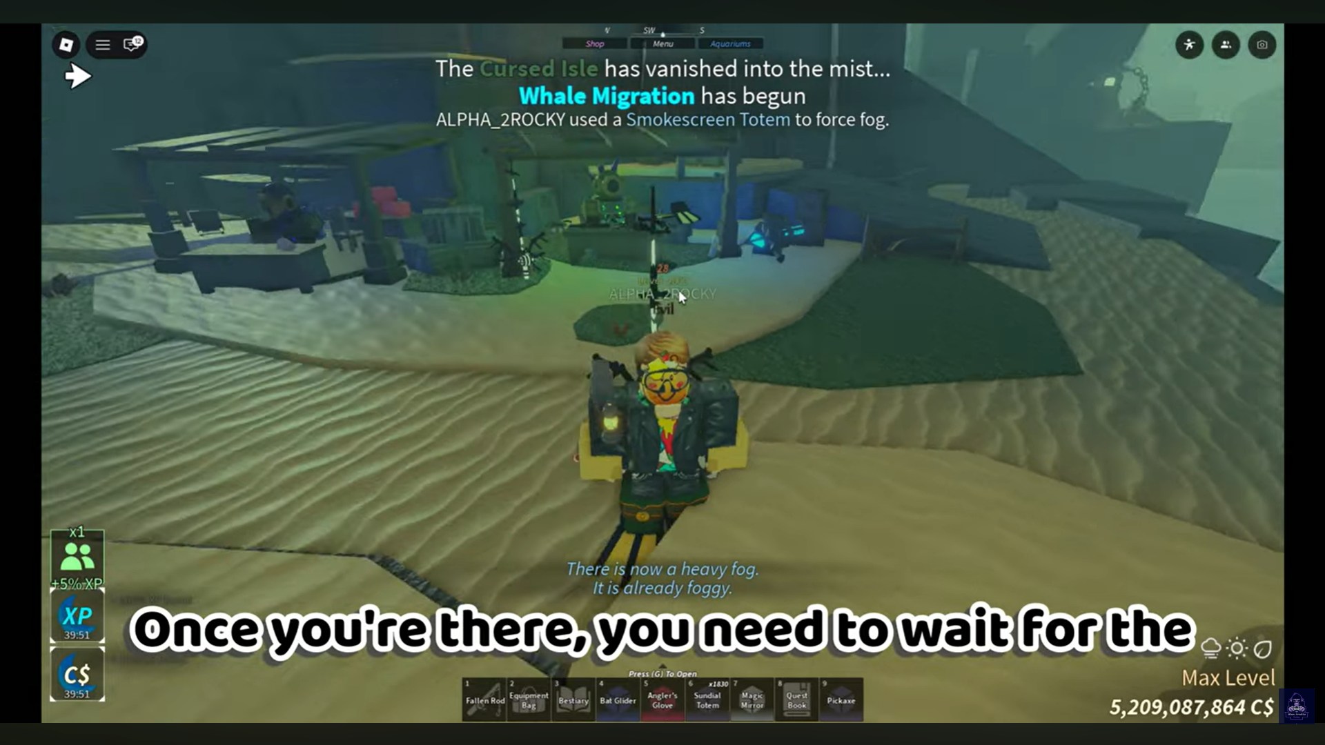 Reach Tidefall (Image credit: Fisch Roblox / Via: YouTube - Blox Fruit Guides)