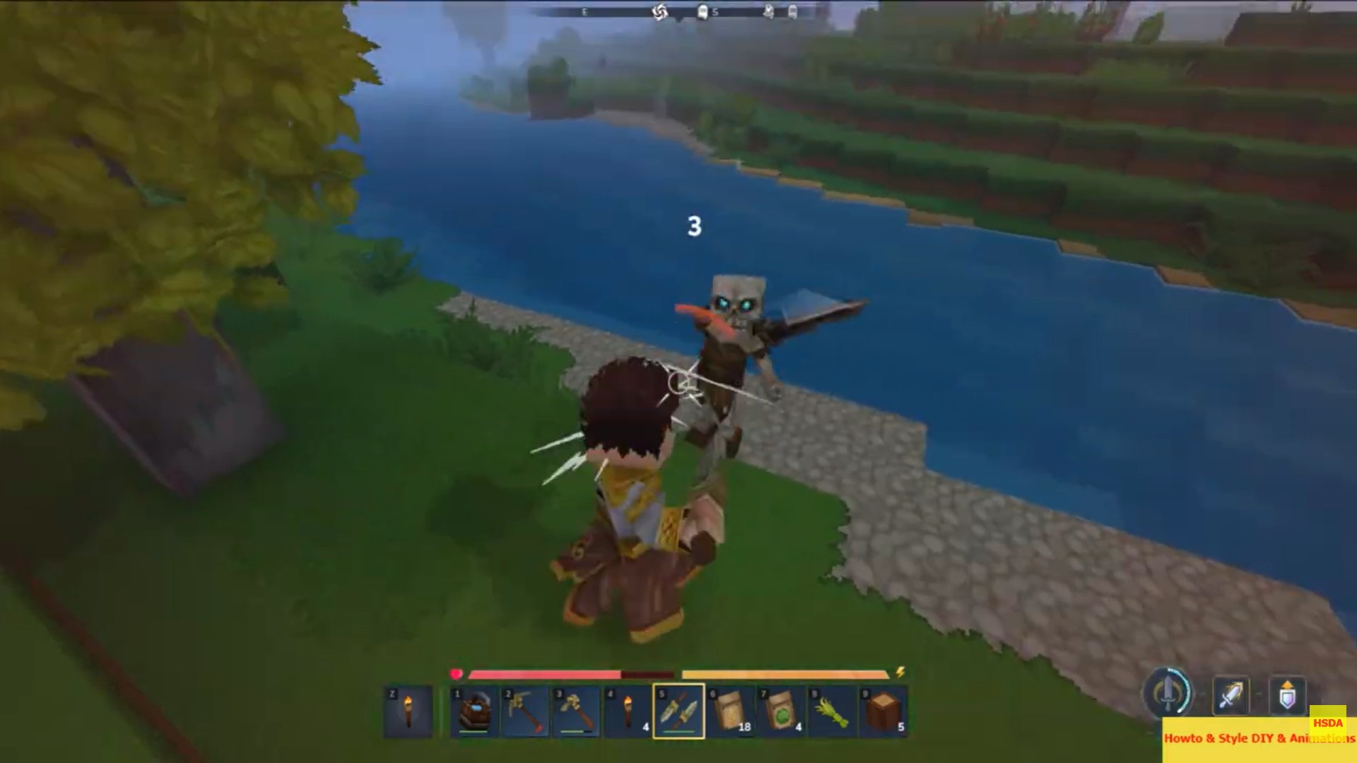 Crude Dagger use in Hytale (Image credit: Hypixel Studios / Via: YouTube - Howto & Style DIY & Animations)
