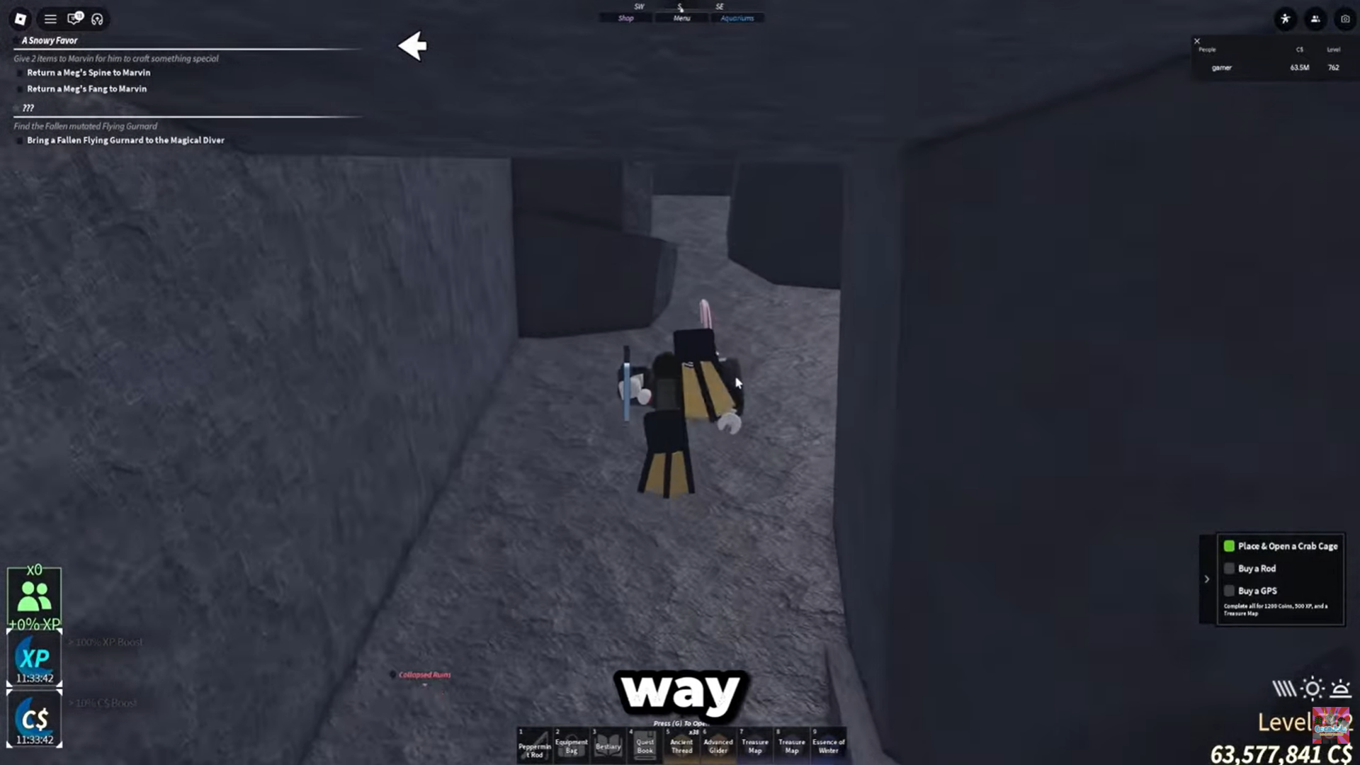 Swim to Thalassar's Secret room (Image credit: Fsich Roblox / Via: YouTube - Cocajola) 