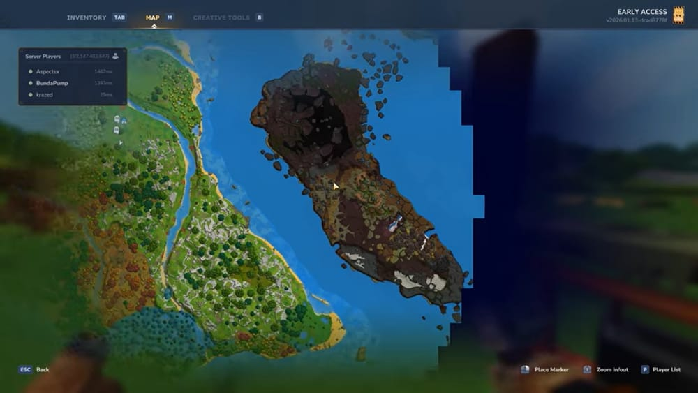 Brown island map (Image credit: Hypixel Studios / Via: YouTube - BundaBlox)