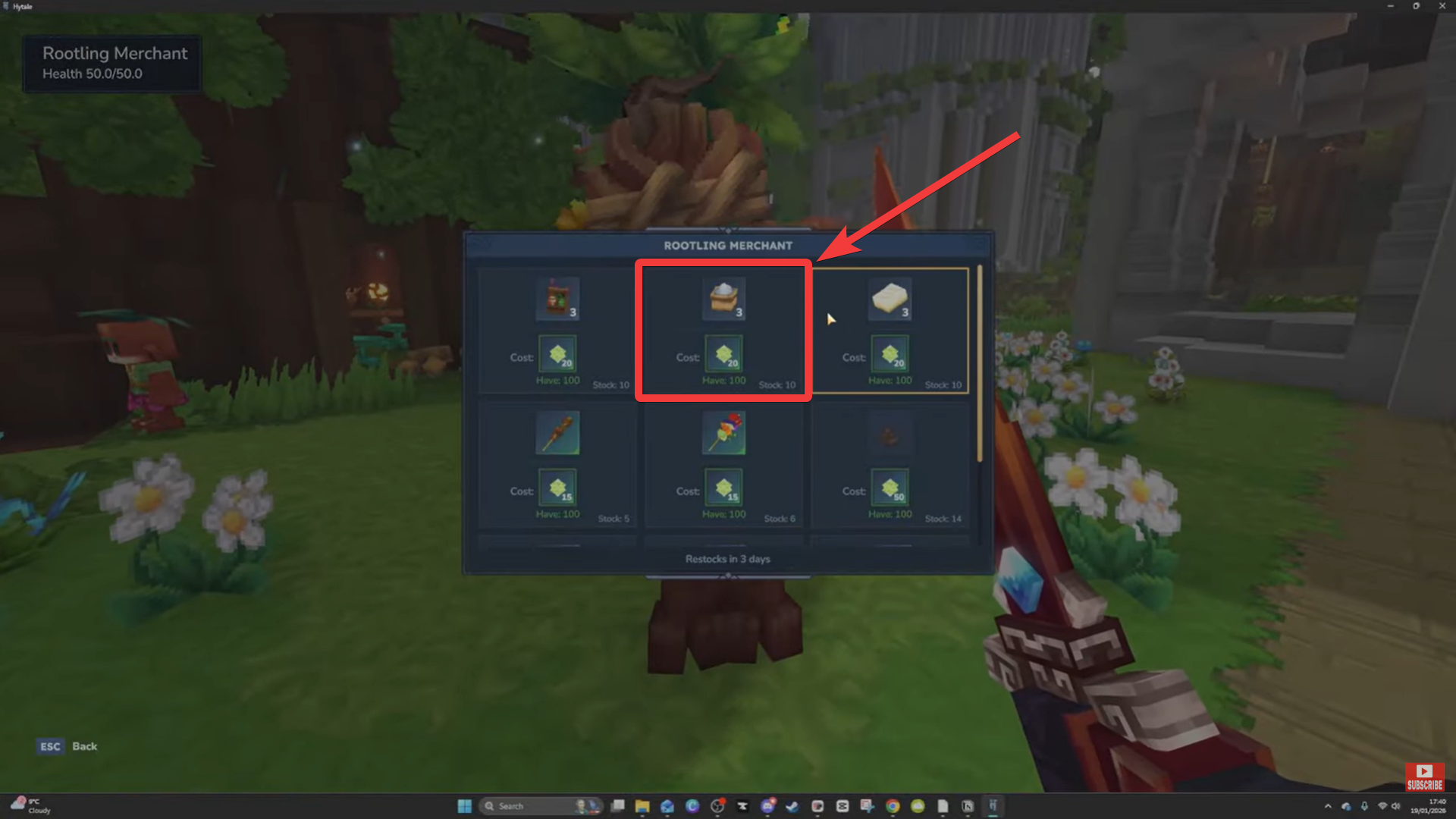 Trade salt item in Hytale from Rootling (Image credit: Hypixel Studios / Via: YouTube - Javiherobrine)