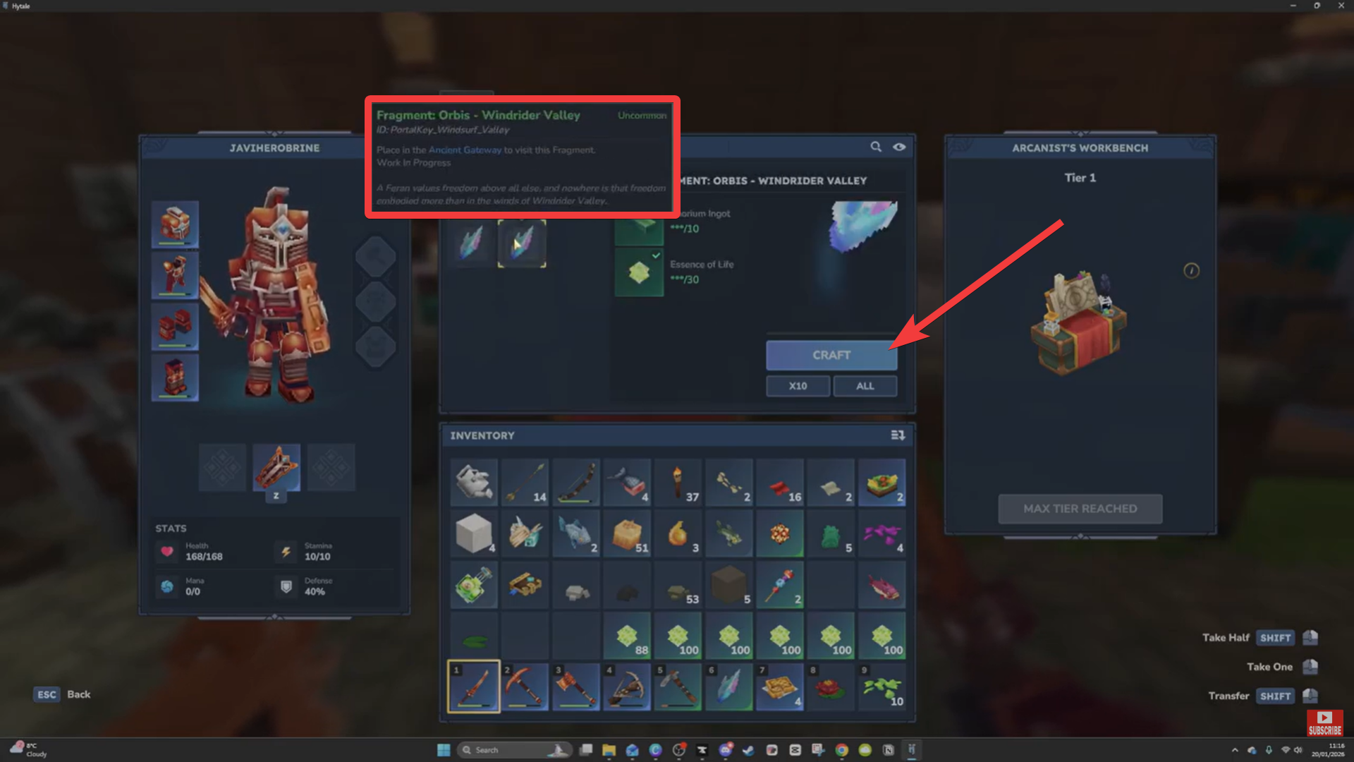 Craft Fragment of Windrider Valley (Image credit: Hypixel Studios / Via: YouTube - Javiherobrine) 