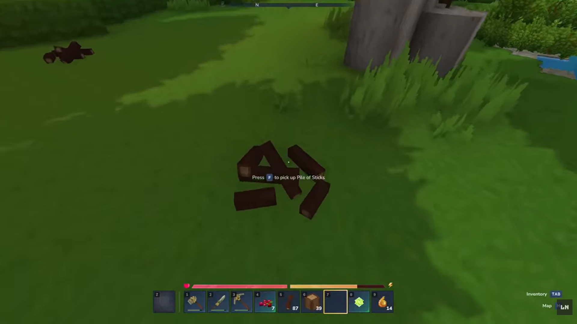 Get sticks (Image credit: Hypixel Studios / Via: YouTube - The Lost Noob)