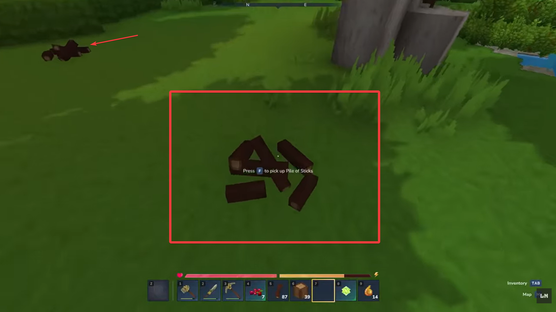 Gather Sticks in Hytale - Image credit: Hypixel Studios / YouTube: PazarGamingGuides