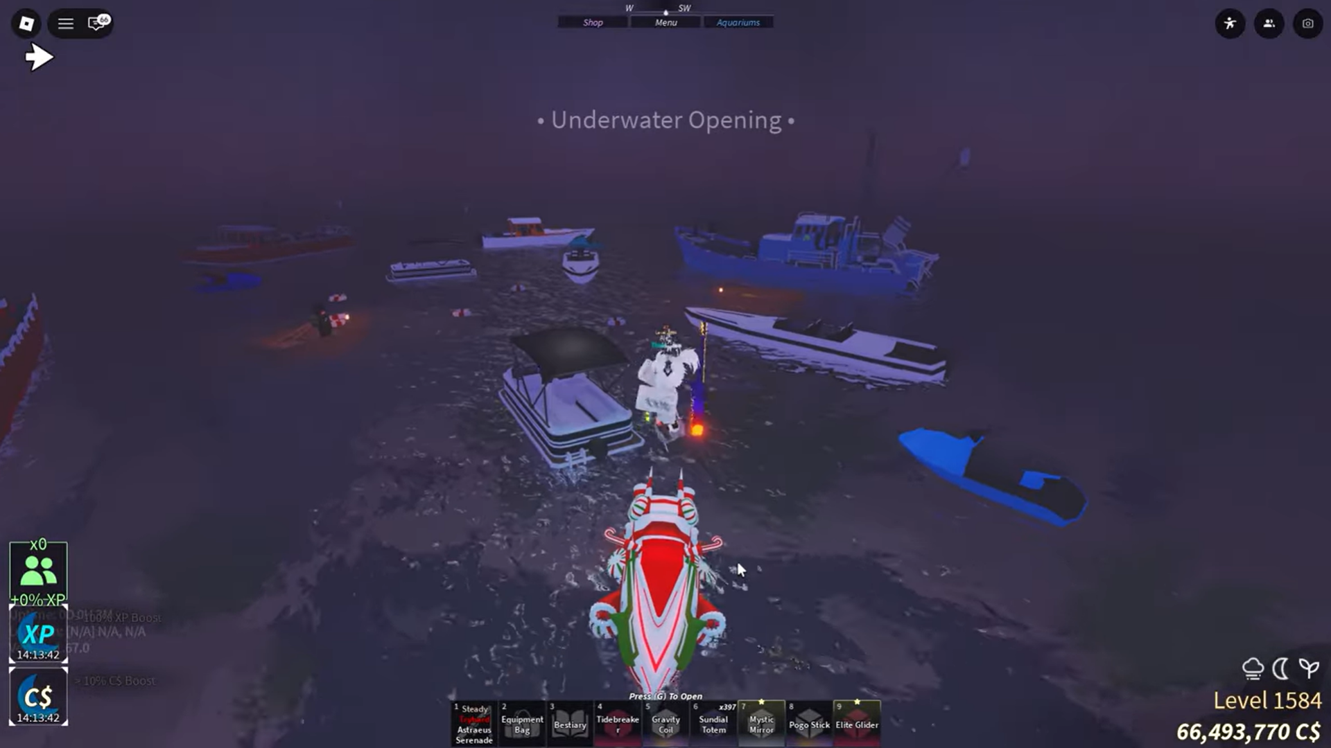 Reach the underwater opening (Image credit: Fisch Roblox / Via: YouTube - Alek)