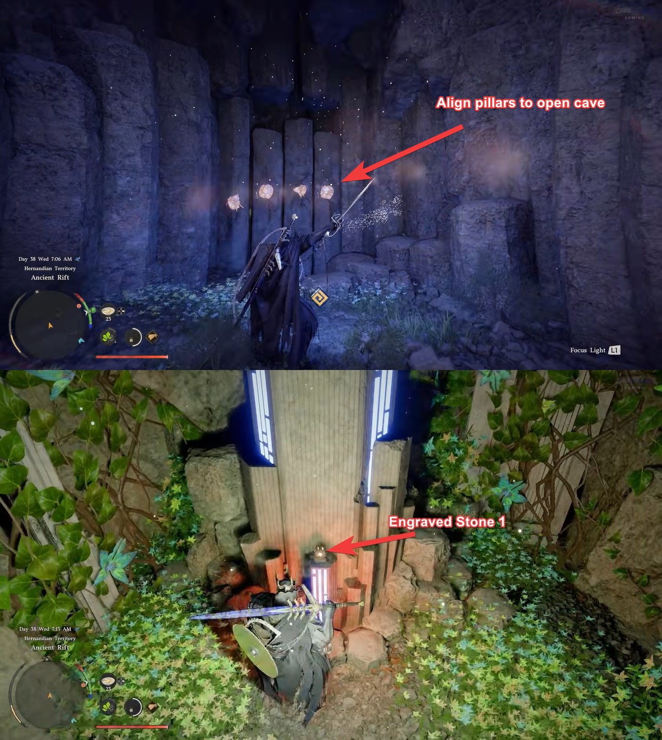 Crimson Desert Ancient Rift puzzle solution - cube 1 location