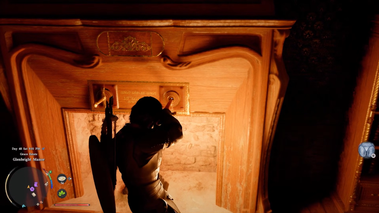 Intering Daggers to open basement in Glebright Manor study room in Crimson Desert