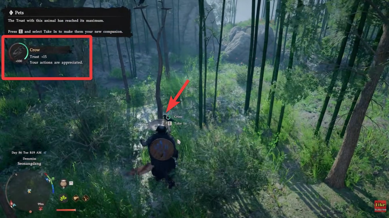 Crow pet crimson desert (Image credit: Pearl Abyss / Via: YouTube - KpShamino)