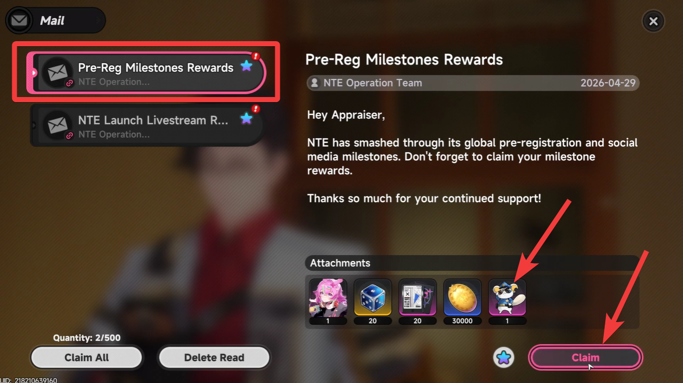 Ace Glider - Pre-Registration Milestone Rewards - NTE