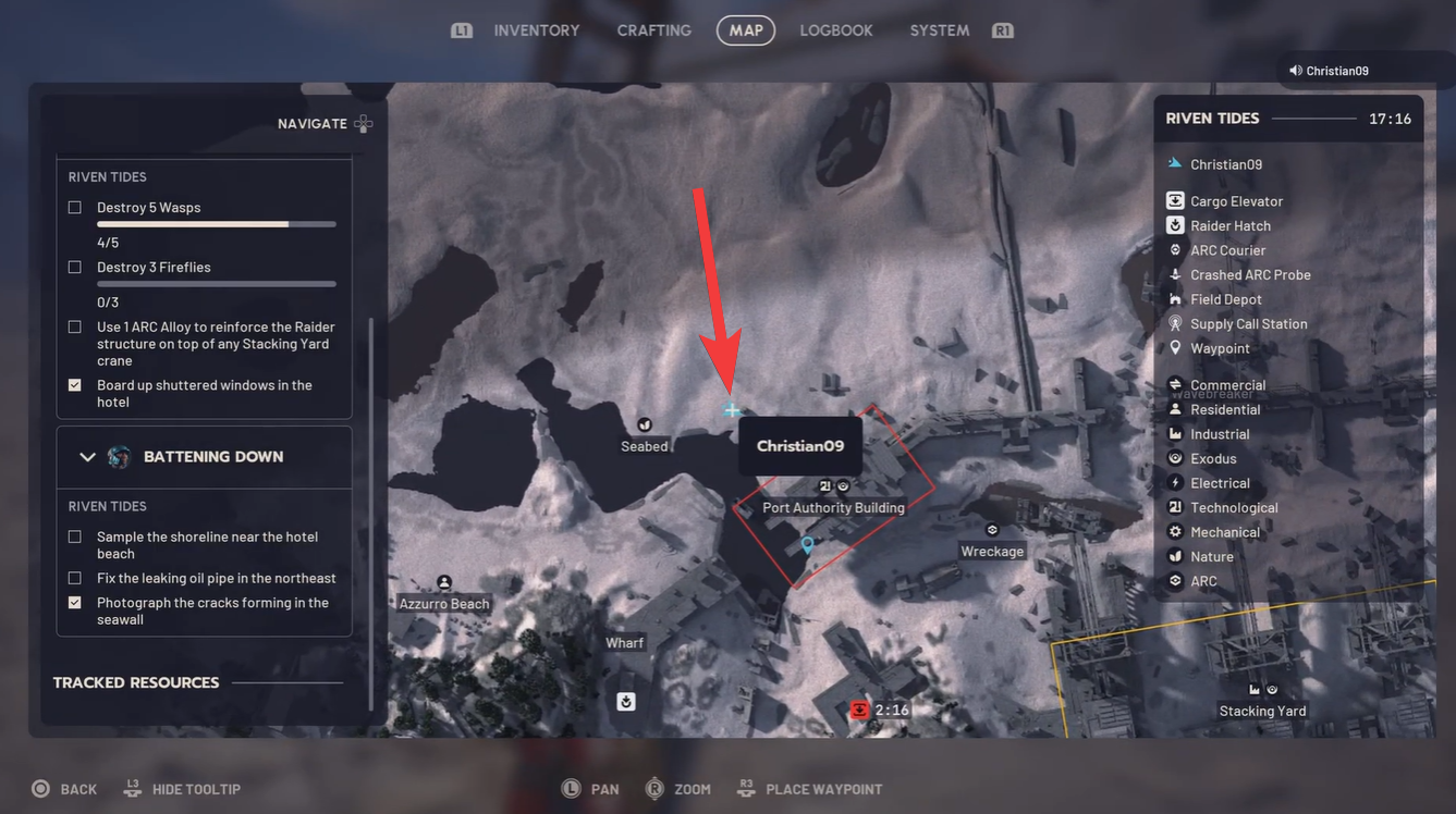 ARC Raiders bird trap, buoy location in Riven Tides 