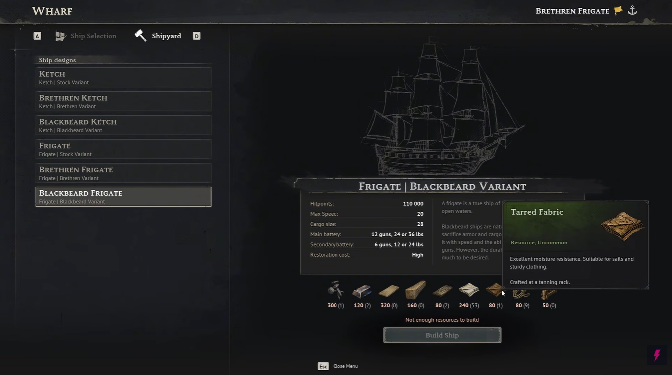 Frigate Blueprint windrose (Image credit: Kraken Express / Via: YouTube - ASAP)