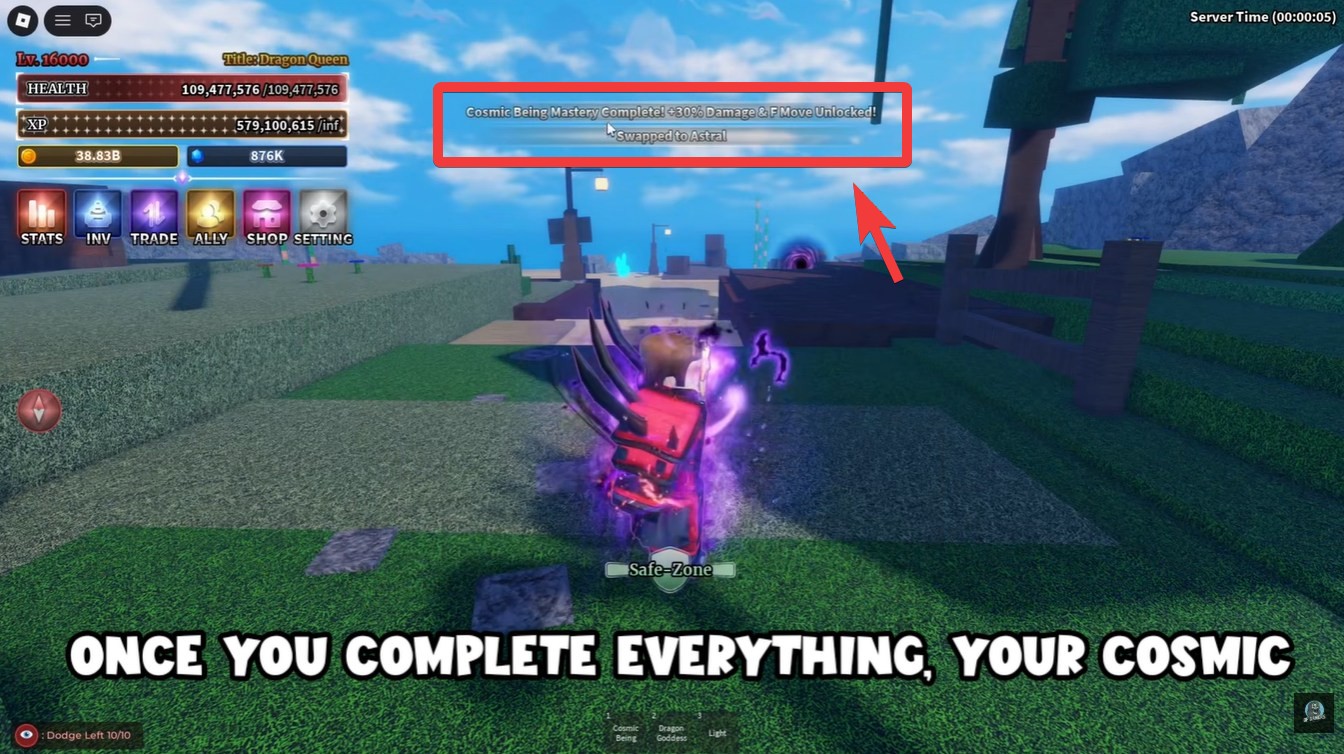 Cosmic Being F Move Sailor Piece (Image credit: Sailor Piece Roblox / Via: YouTube - OP Roblox guides)