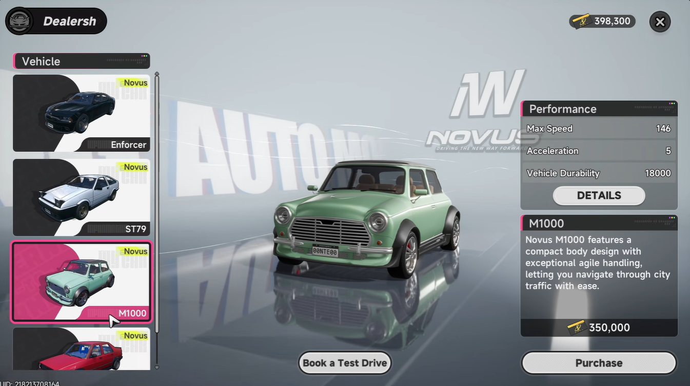 Car showroom location, New Way, Novus Car shop in Neverness to Everness-NTE
