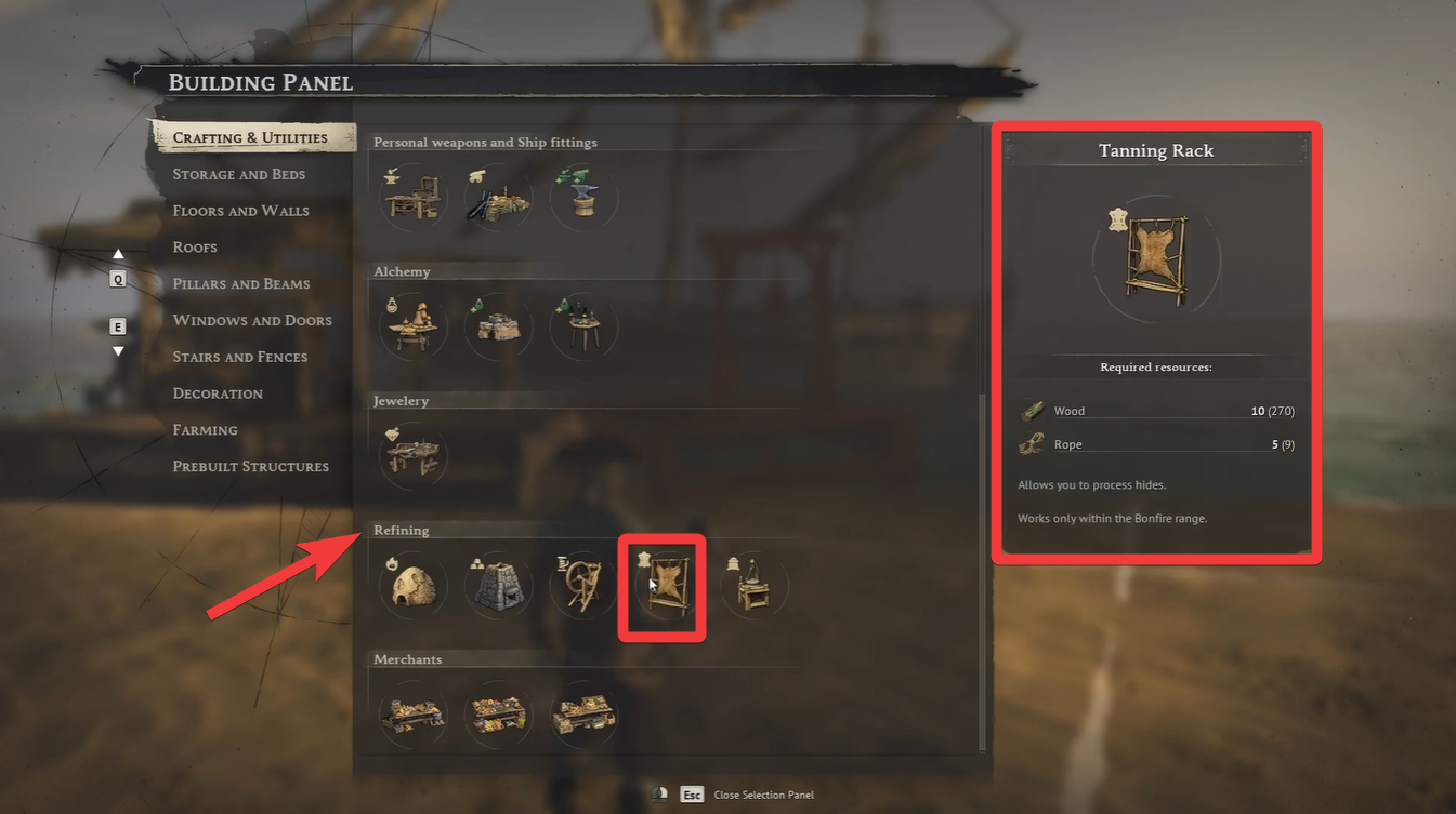 Windrose Tanning Rack Guide (Image credit: Kraken Express / Via: YouTube – ASAP)