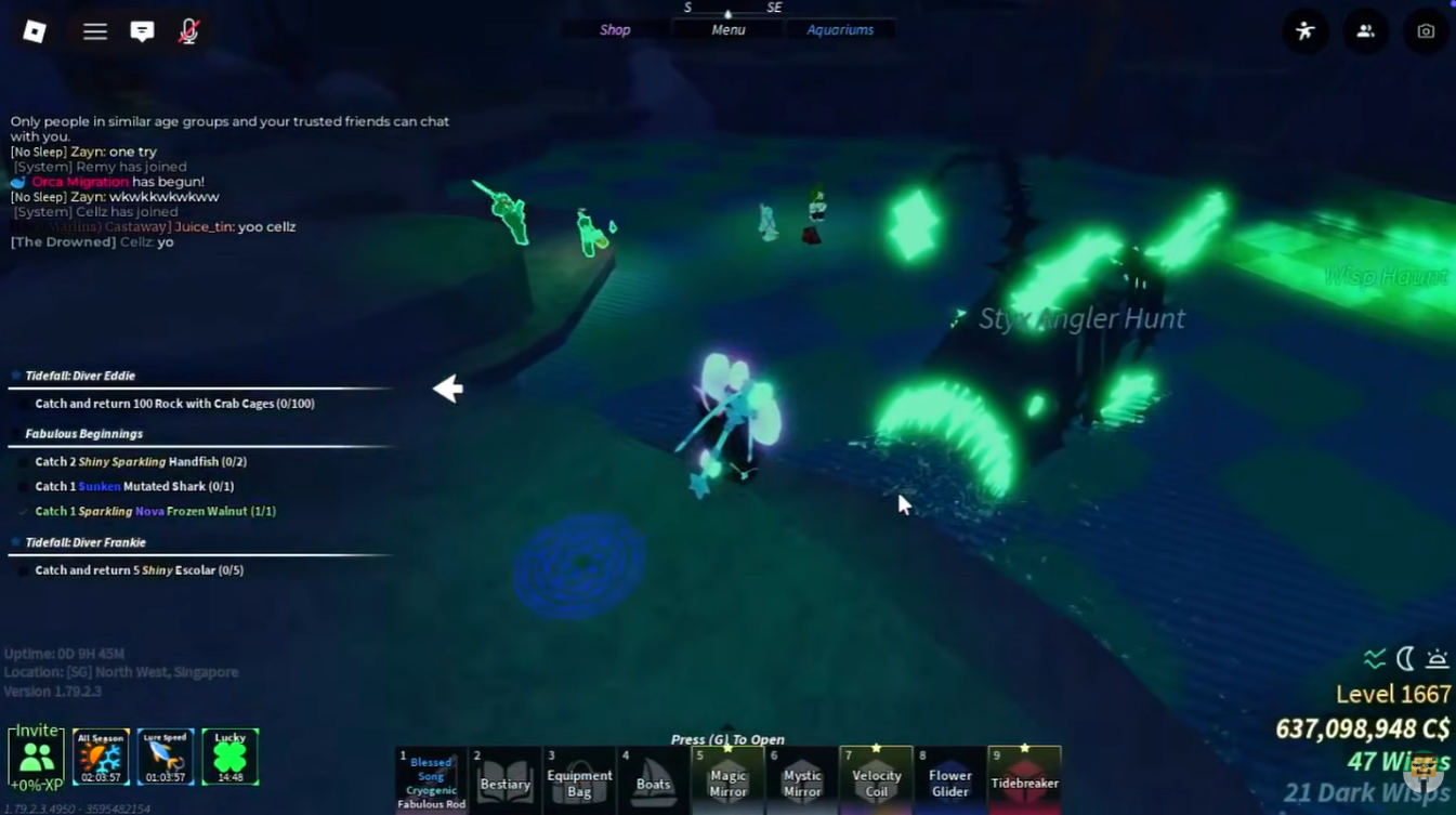 Fisch Styx Angler guide (Image credit: Fisch Roblox / Via: YouTube - MineBlox)