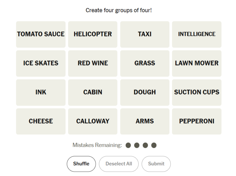 NYT Connections Answers: 24 April 2026