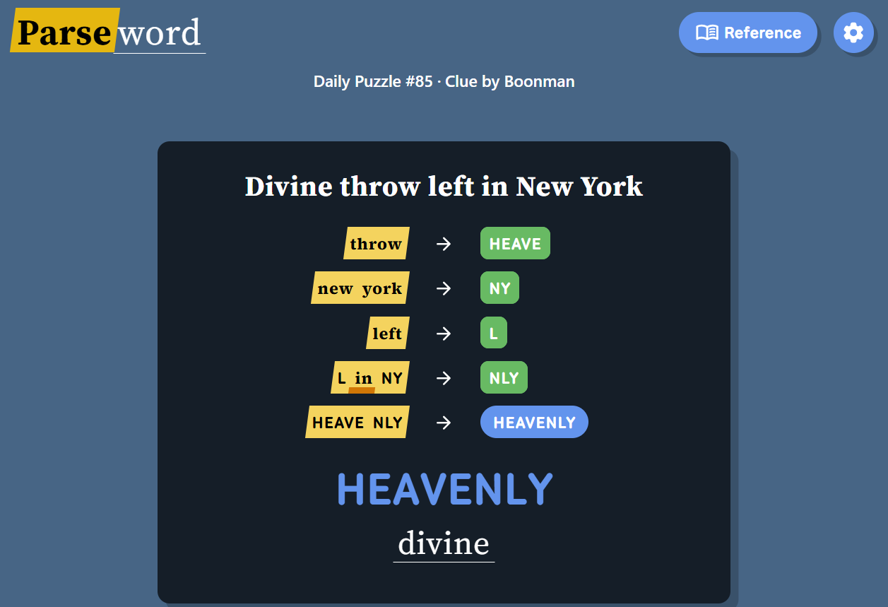 Parseword Answer for April 24, 2026