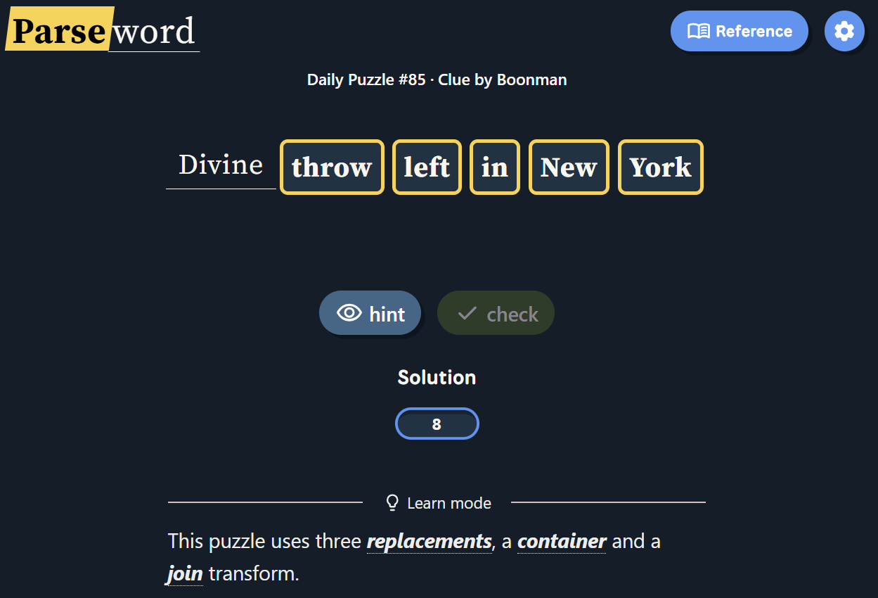 Parseword Answer for April 24, 2026