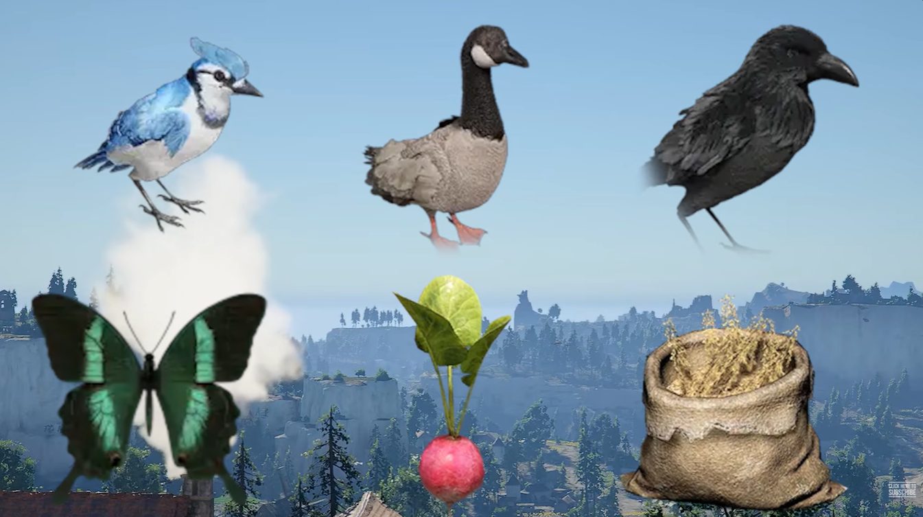 Crimson Desert Goose foods (Image credit: Pearl Abyss / Via: YouTube - Arekkz Gaming)