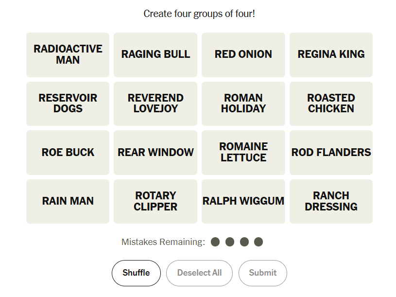 NYT Connections: 27 April 2026 Hints and Answers!