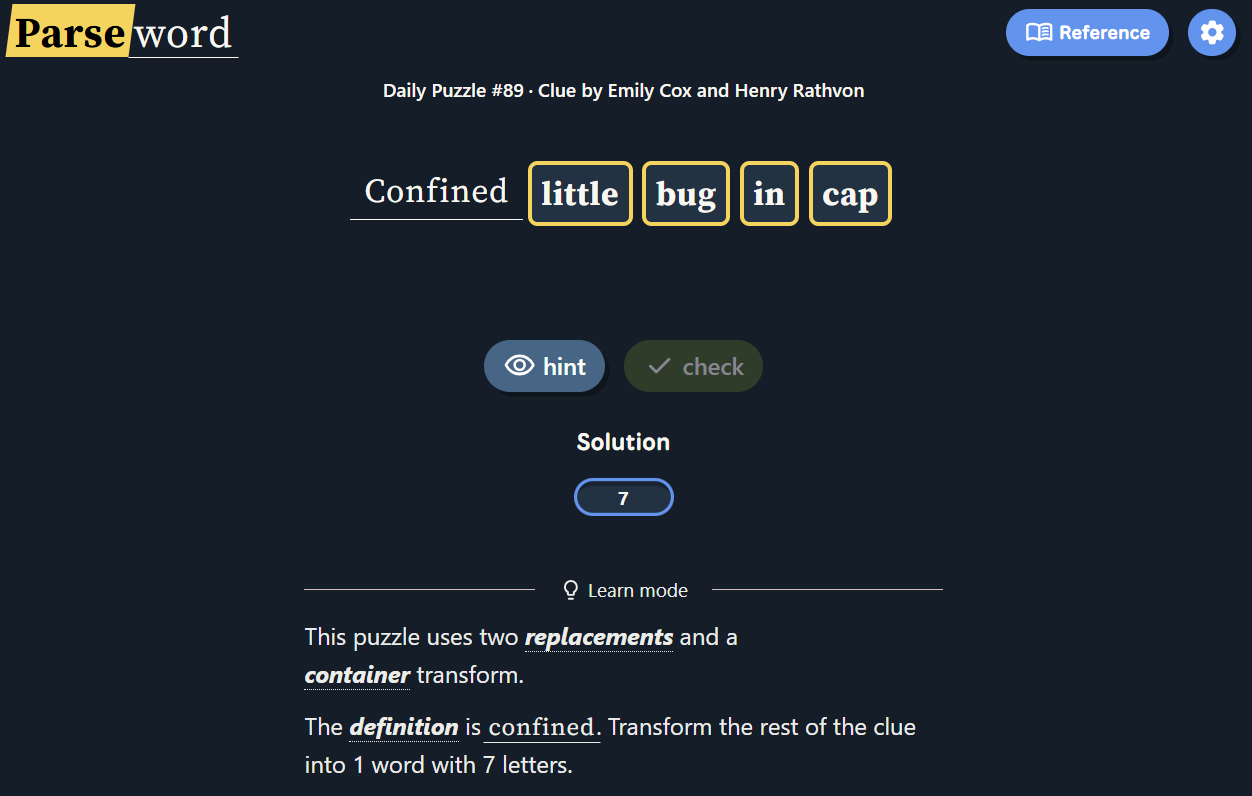 Parseword Hints for April 28, 2026