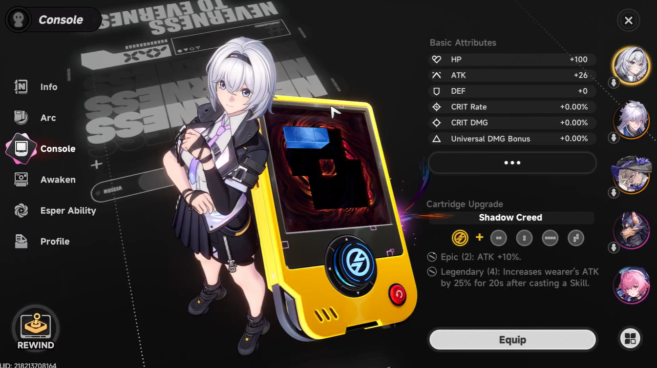 neverness to everness Console cartridges and modules system - NTE