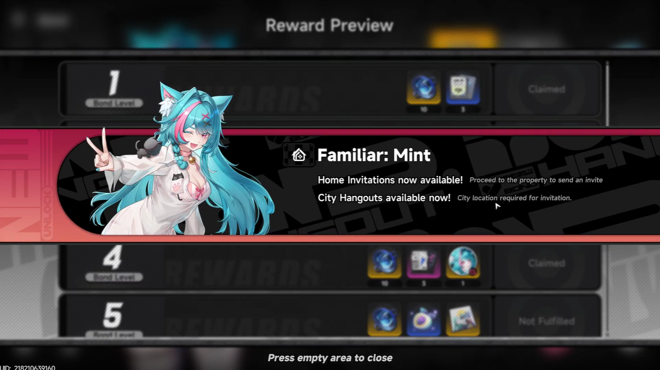 invite Passenger to Your Car Neverness to Everness Bond Levels 