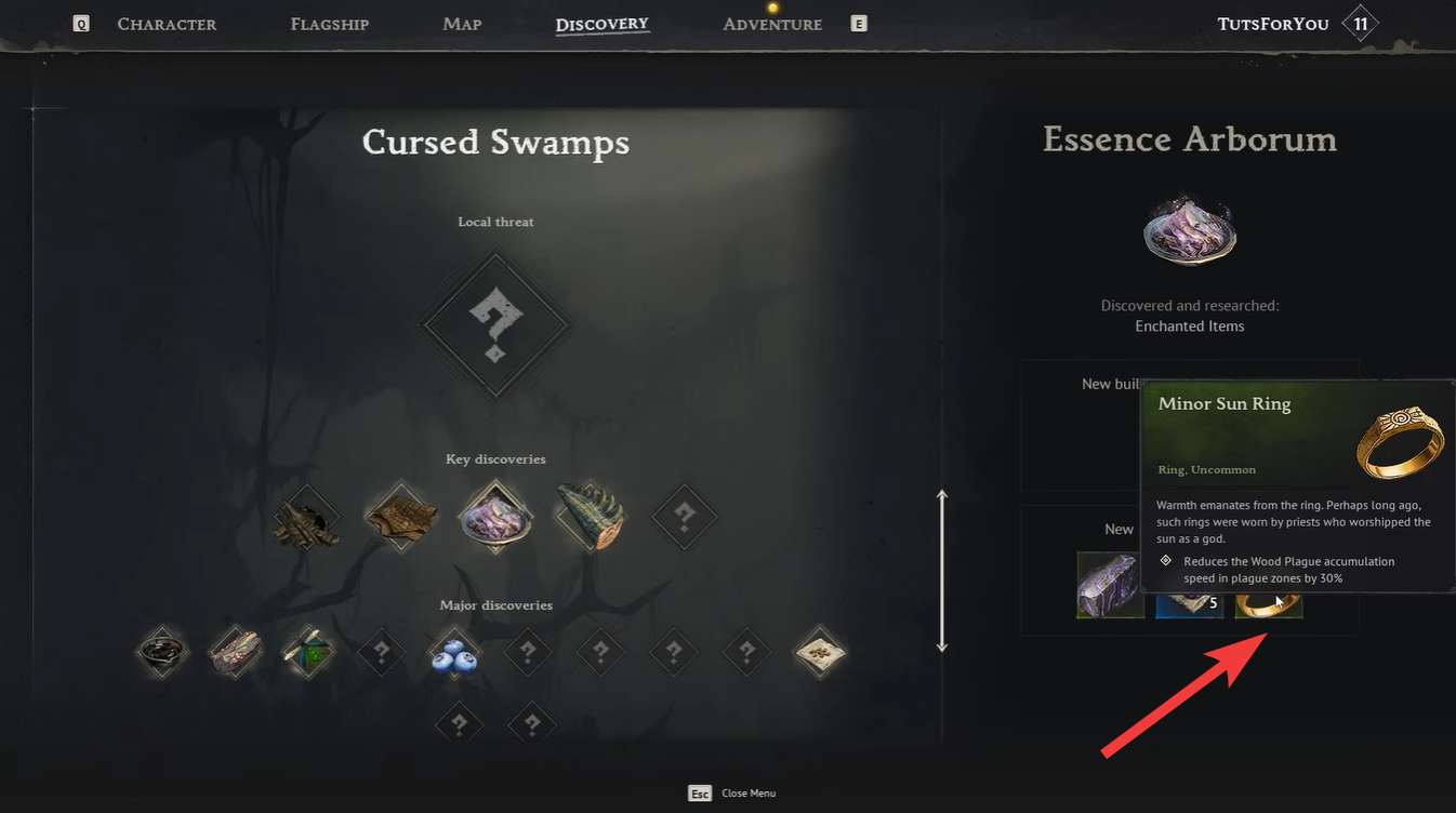 Minor Sun RIng Wood Plague effects Windrose