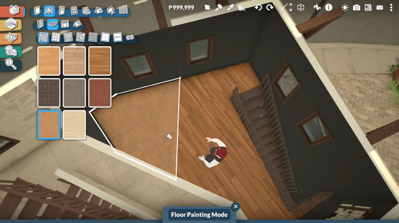 Selecting flooring for the separated area in Paralives