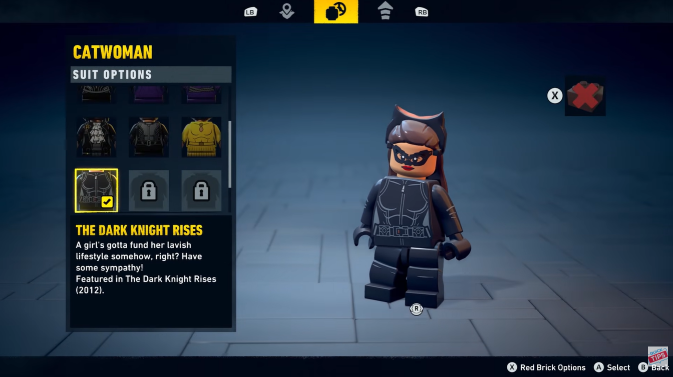 Changing suits in LEGO Batman: Legacy of the Dark Knight