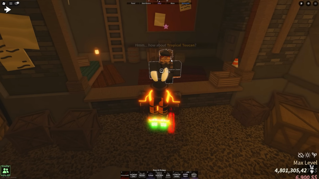 Talking to the Shady Angler NPC in Shady Bazaar in Fisch Roblox