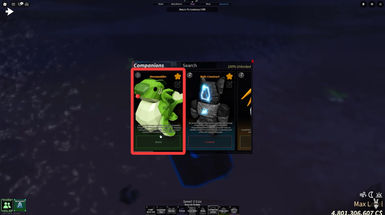 Mosswaddler Companion inventory screenshot