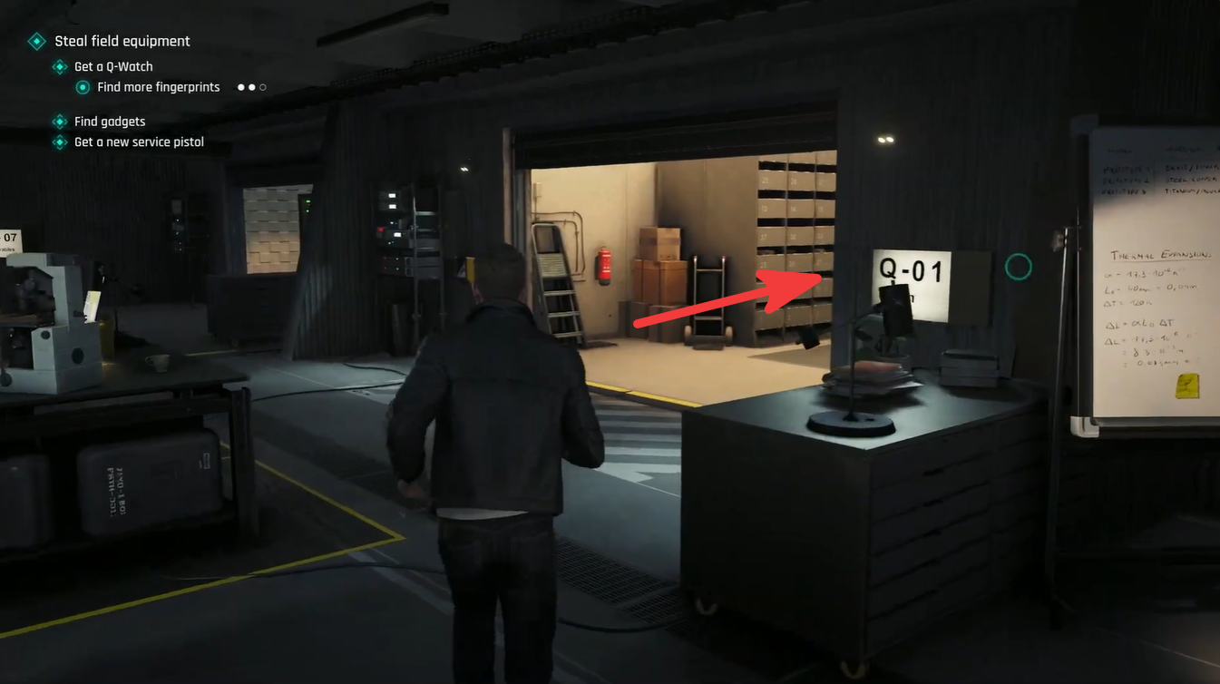007 First Light Q-01 room location while searching for more fingerprints