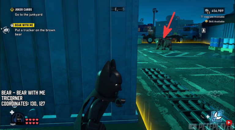 Bear location near stacked crates in Try Corner in LEGO Batman Legacy of the Dark Knight