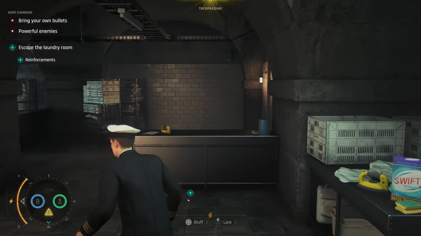 Gameplay inside a Tactical Simulation Operation, showing mission objectives on the left side of the screen as the player progresses toward completing the challenge.