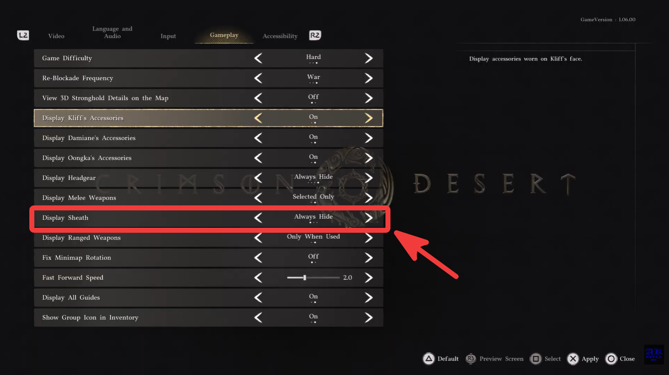 Crimson Desert Display Sheath Option Explained in Patch 1.06.00
