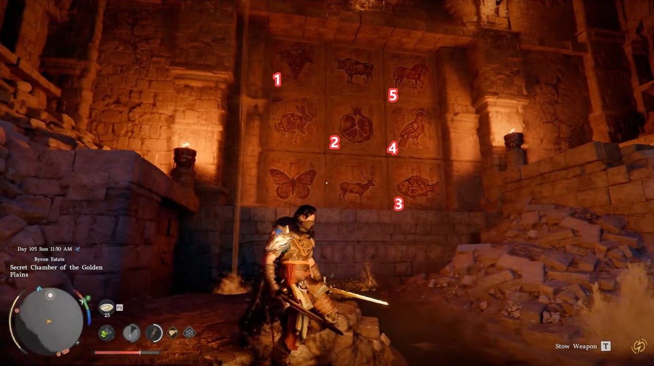 Puzzle solution of Secret Chamber of Golden Plains in Crimson Desert