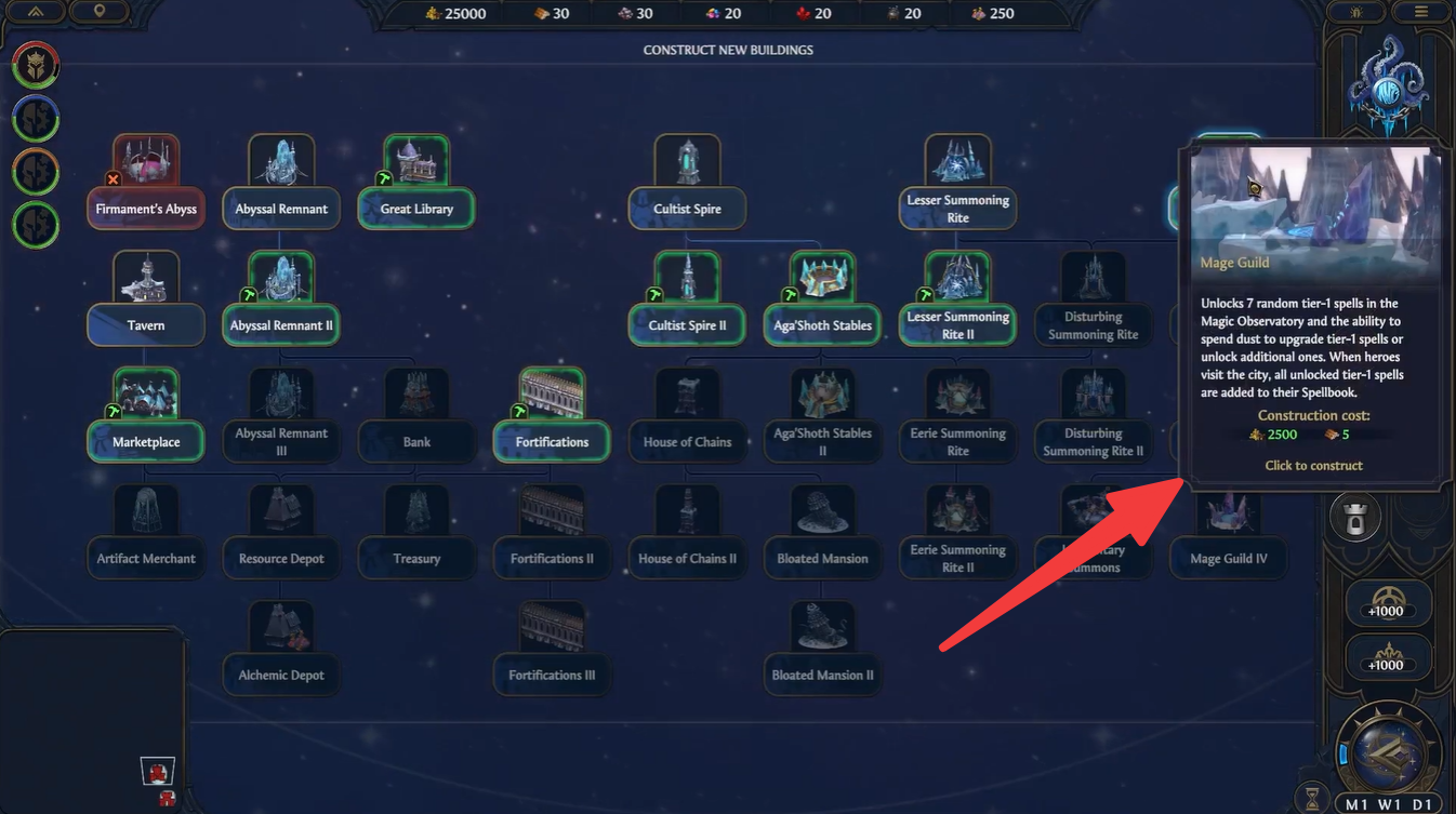 Unlock spells in Heroes of Might and Magic Olden Era: Mage Guilds and Spellbook Uses Explained