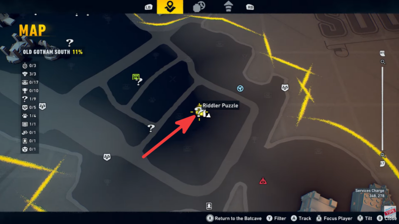 Riddler puzzle starting location in LEGO Batman Legacy of the Dark Knight