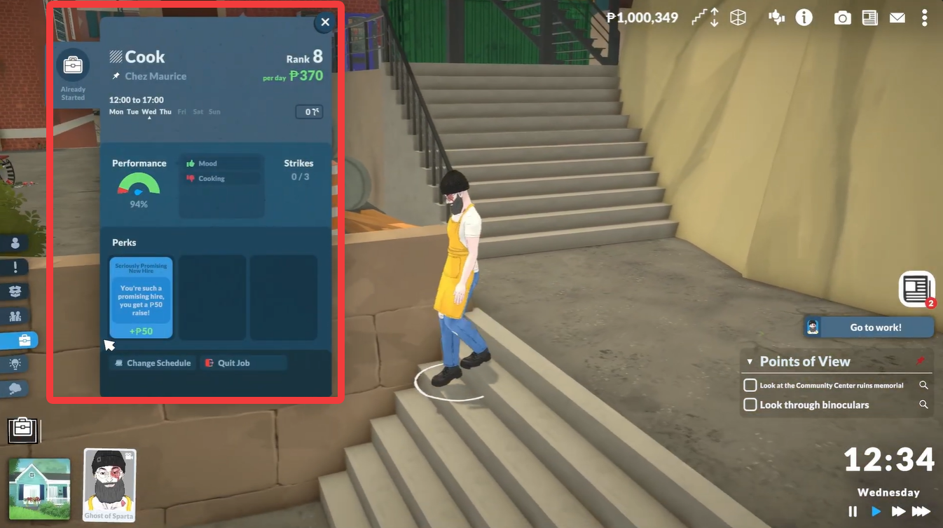 Paralives occupation menu screenshot