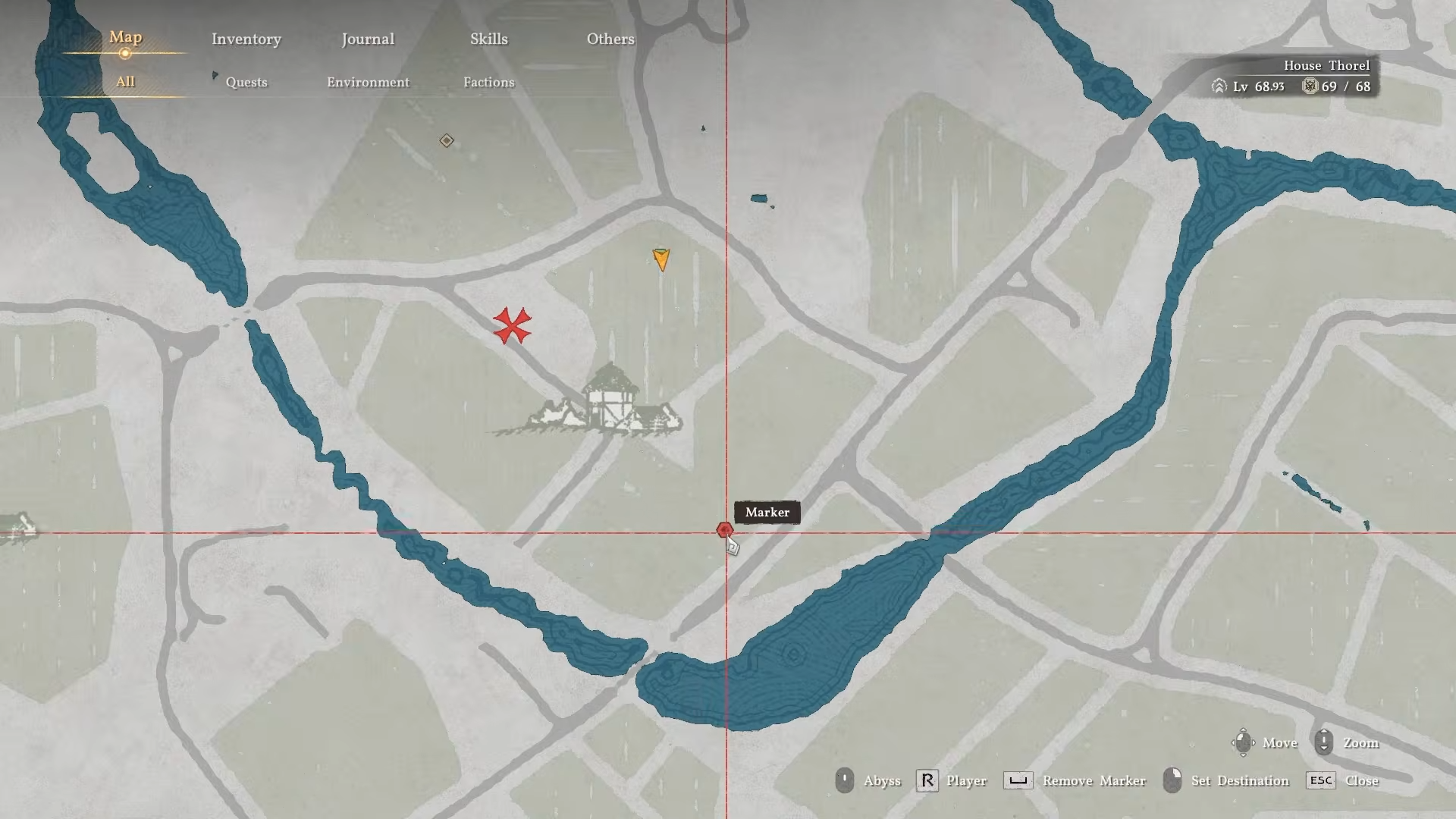 View of the third marked X on Ursula's treasure map in Crimson Desert.
