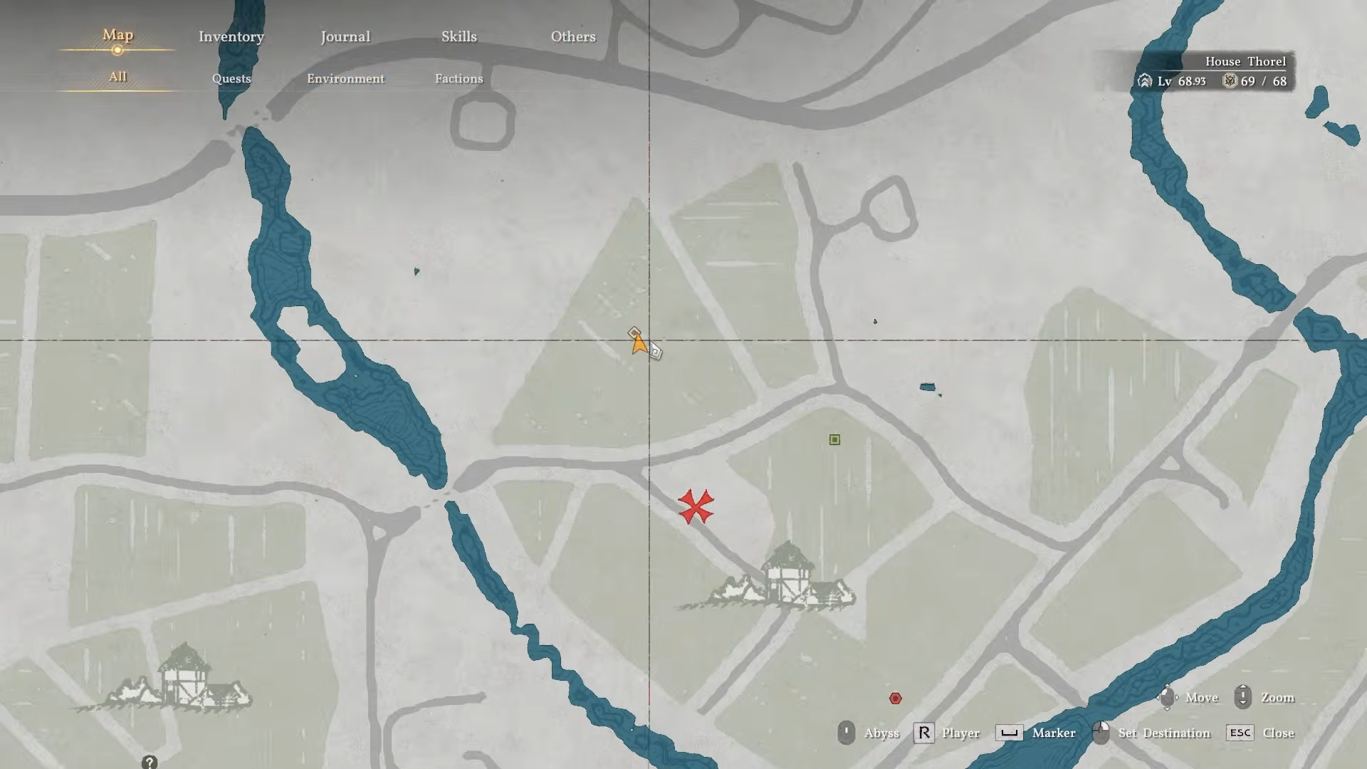 View of one of the marked Xs on Ursula's treasure map in Crimson Desert.