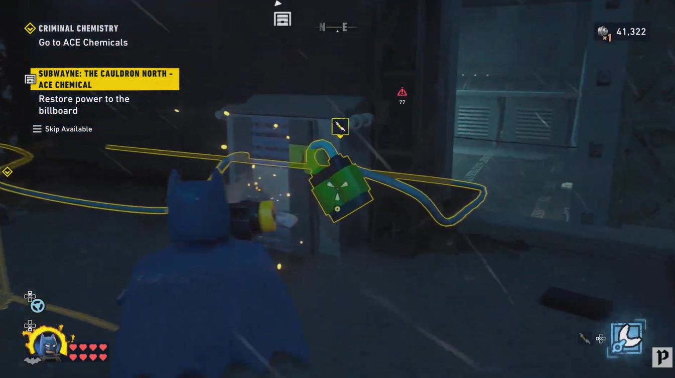 How to restore power to the billboard in Subwayne Cauldron North - LEGO Batman Legacy of Dark Knight