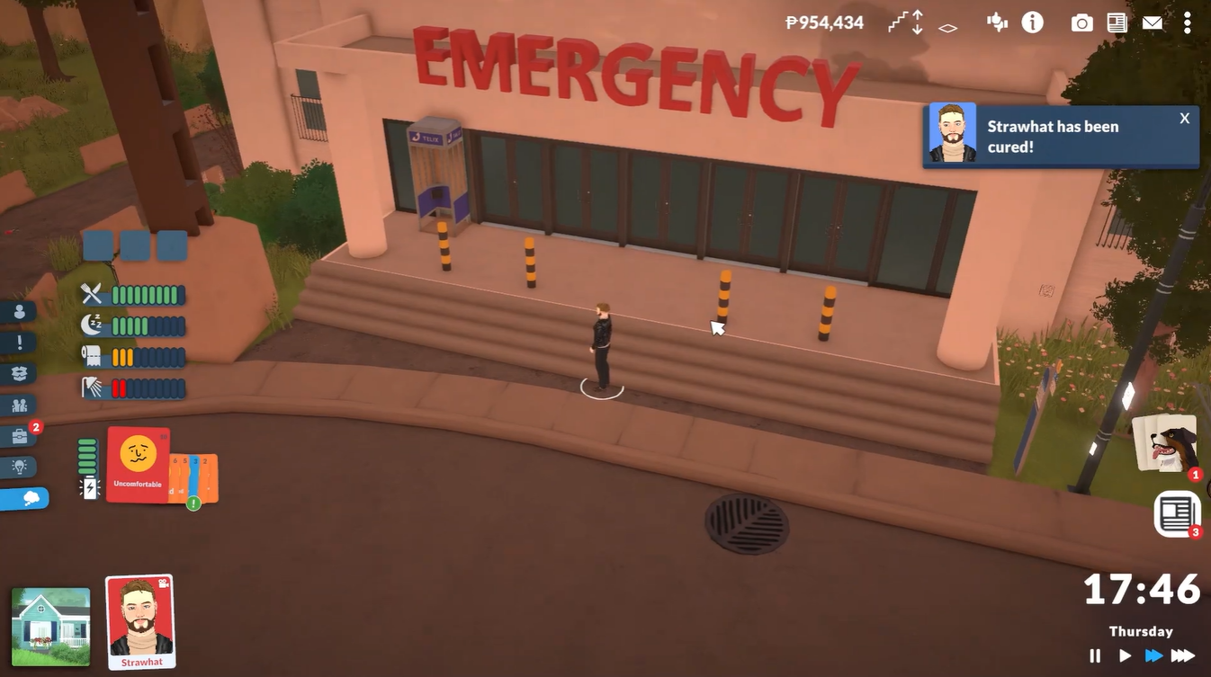 Parafolk standing in front of the Healthcare center in Paralives