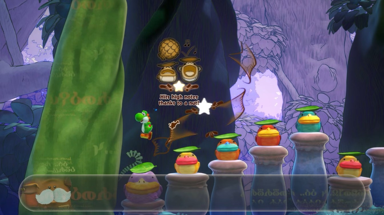 Complete the note sequence correctly in Yoshi and the Mysterious Book