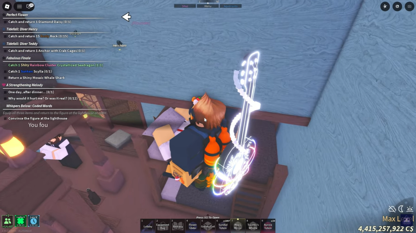 Submitting items to Todd NPC in Fisch Roblox
