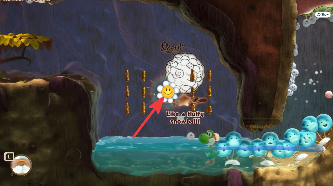  Third Scatterpuff Flower inside the drained hidden cave in Wildwoods.