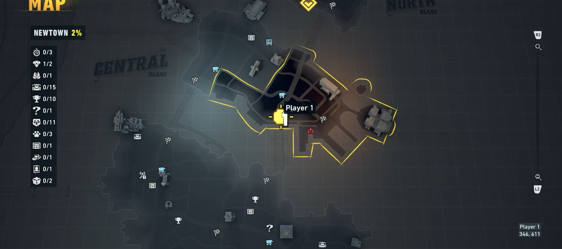 Newtown map in Lego Batman Legacy Of The Dark Knight
