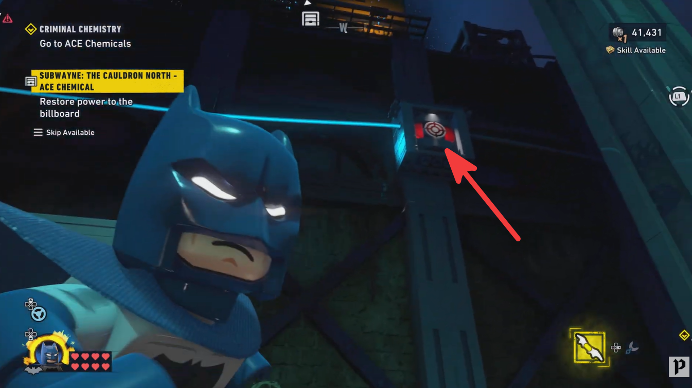 How to restore power to the billboard in Subwayne Cauldron North - LEGO Batman Legacy of Dark Knight